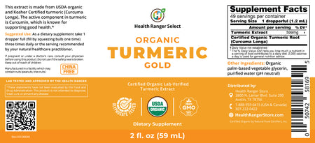 Health Ranger's Organic Turmeric Gold liquid extract 2 fl. oz.