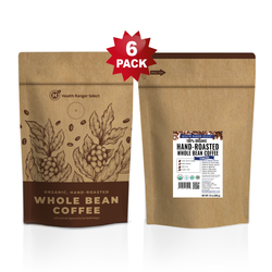 100% Organic Hand-Roasted Whole Bean Coffee (Sumatra) 12oz, 340g (6-Pack)