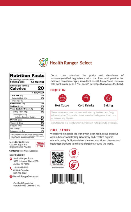 Health Ranger Select Organic Cocoa Love 12oz