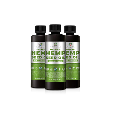 Organic Hemp Seed Oil - Cold-Pressed 16 fl oz (473ml) (3-Pack)