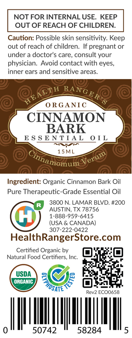 Organic Cinnamon Bark Essential Oil 15ml (6-Pack)