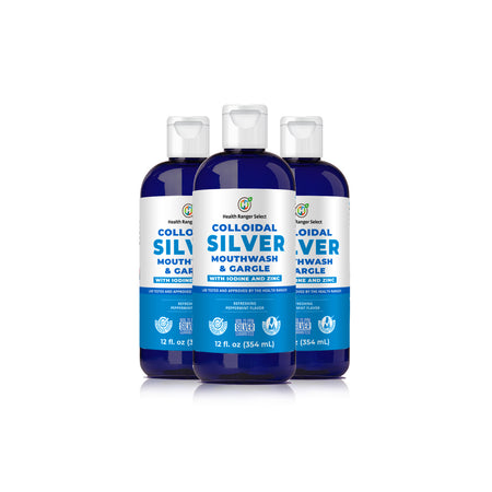 Colloidal Silver Mouthwash & Gargle (with Iodine and Zinc) 12oz (354ml) (3-Pack)