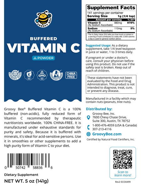 Buffered Vitamin C Powder 5 oz (141g) (6-Pack)