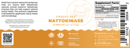 Nattokinase (5,000 FU per Serving) 60 Capsules (500mg Each)