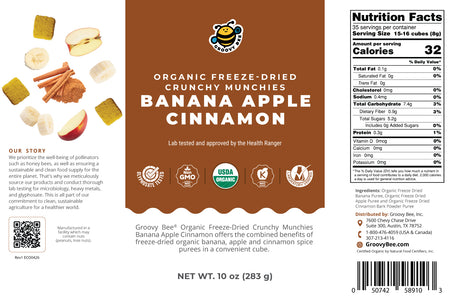 Organic Freeze-Dried Crunchy Munchies Banana Apple Cinnamon (10 oz, 289g) #10 Can (2-Pack)