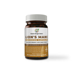Lion's Mane Mushroom Capsules 60 Caps (500mg Each) (Made with Organic Lion's Mane Mushroom Powder)