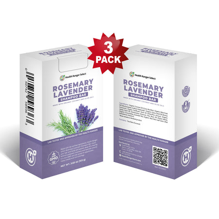 Organic Rosemary Lavender Shampoo Bar 3.65 oz (103g) (3-Pack)