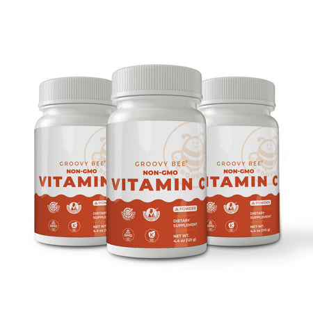 Non-GMO Vitamin C Powder 4.4 oz (125g) (3-Pack)