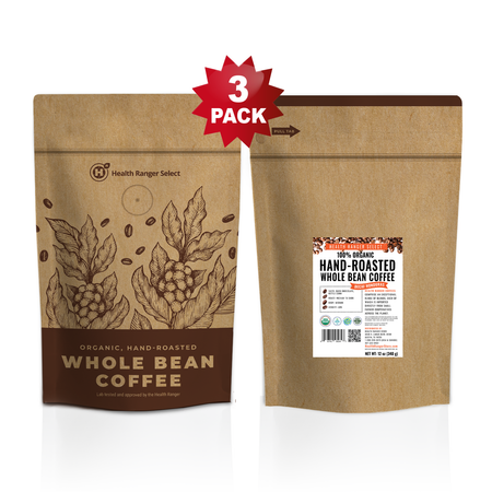 100% Organic Hand-Roasted Whole Bean Coffee (Decaf Honduras) 12oz, (340g) (3-Pack)