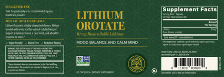 Lithium Orotate 60 Capsules